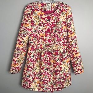 Tulle Dress Trench Coat Jacket Floral Pink Size M